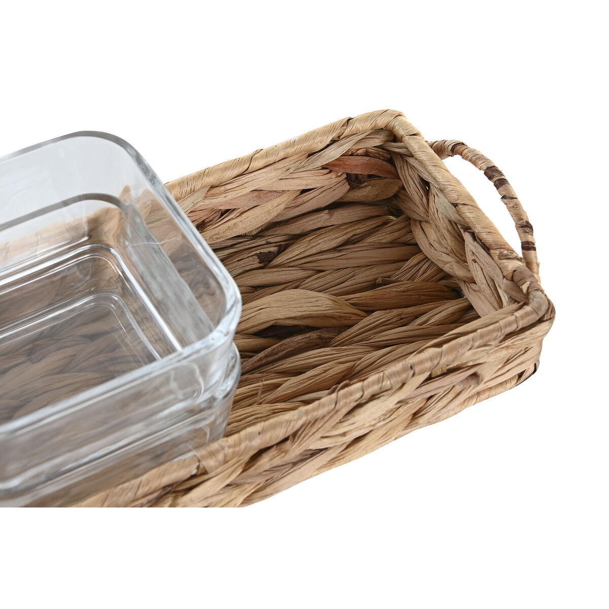 Snack tray DKD Home Decor 30 x 11 x 6 cm Crystal Natural 280 ml